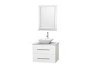 30 in. Bathroom Vanity in White with Marble Countertop