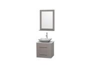 Bathroom Vanity Set in Gray Oak with White Stone Countertop