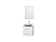Single Bathroom Vanity Set with White Carrera Marble Countertop