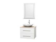 30 in. Vanity in White with Ivory Marble Countertop and Sink