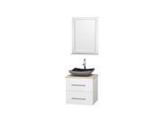 24 in. Single Bathroom Vanity Set with Ivory Marble Countertop