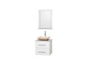 24 in. Bathroom Vanity Set Set with White Stone Countertop