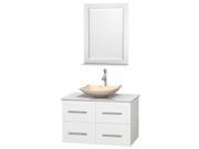 Modern Bathroom Vanity Set with Arista Ivory Marble Sink