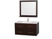 Vanity Set in Espresso with White Man Made Stone Countertop