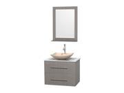 30 in. Vanity in Gray Oak with Man Made Stone Countertop