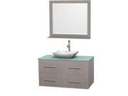 Single Bathroom Vanity Set with Avalon White Carrera Marble Sink