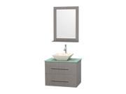 Bathroom Vanity Set in Gray Oak with Pyra Bone Porcelain Sink