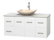 Eco friendly Wooden Single Bathroom Vanity in White