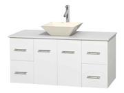 Eco friendly Single Bathroom Vanity with Pyra Bone Porcelain Sink