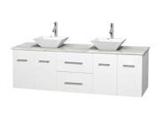 Double Bathroom Vanity with Pyra White Porcelain Sinks
