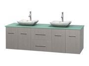 2 Drawer Double Bathroom Vanity with White Carrera Marble Sinks