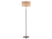 Relaxar Floor Lamp in Polished Steel w 2 Tone Off White Shade