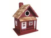 Home Bazaar Little Cabin Birdhouse Red