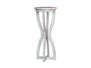 Wooden Plant Stand in Aged White Finish