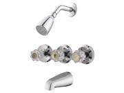 Triple Handle Tub and Shower Faucet in Polished Chrome