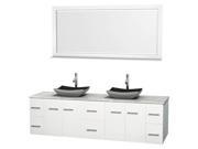 80 in. Contemporary Double Bathroom Vanity Set in White