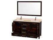 Transitional Double Bathroom Vanity Set with 58 in. Mirror