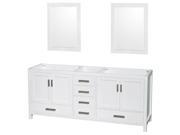Transitional Double Bathroom Vanity Set in White