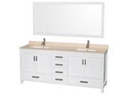35 in. Double Bathroom Vanity Set with Undermount Square Sink