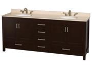 Eco Friendly Double Bathroom Vanity in Espresso