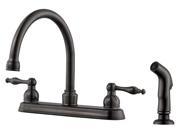 Kitchen Faucet with Side Sprayer in Brushed Bronze Finish