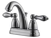 Lavatory Faucet with Twin Handle in Polished Chrome Finish