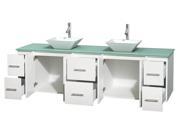 Double Bathroom Vanity in White with Sink
