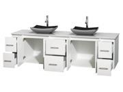 Bathroom Vanity in White with Man Made Stone Countertop