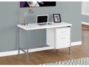 31 in. Computer Desk in White and Silver