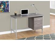 31 in. Computer Desk in Dark Taupe and Silver