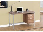 31 in. Computer Desk in Walnut and Silver