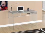 Computer Desk in Dark Taupe with Tempered Glass