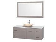 Single Bathroom Vanity Set with Arista Ivory Marble Sink
