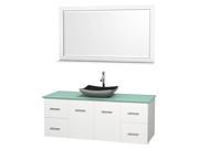 Contemporary Single Bathroom Vanity Set in White with Mirror