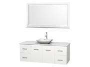 Modern Single Bathroom Vanity Set in White with Mirror