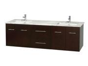 Double Bathroom Vanity with Undermount Square Sinks