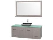 Bathroom Vanity Set with Green Glass Countertop
