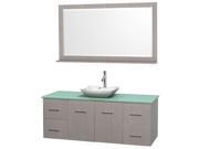 60 in. Bathroom Vanity in Gray Oak with Mirror