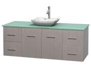 60 in. Single Vanity with Green Glass Countertop