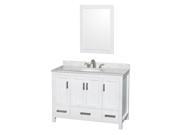 Eco friendly Single Bathroom Vanity with Backsplash in White