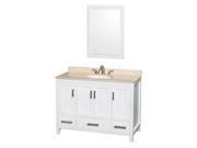 Eco friendly Single Bathroom Vanity with Ivory Marble Top