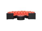 Roundano Outdoor Sofa with Orange Cushions