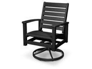 Signature Swivel Rocker Chair in Textured Black