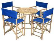 5 Pc Eco friendly Outdoor Director s Round Chat Set in Blue