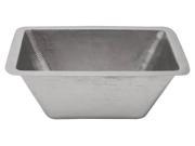 Rectangular Hammered Copper Bathroom Sink in Electroless Nickel