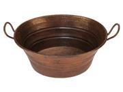 Oval Bucket Vessel Hammered Copper Sink with Handles