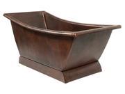 67 in. Hammered Copper Canoa Single Slipper Bathtub