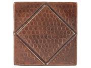 Hammered Copper Tile with Diamond Design