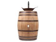 Wine Barrel Vanity with Leaf Sink and Faucet in Natural Finish