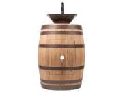 Wine Barrel Vanity with Square Sink and Faucet in Natural